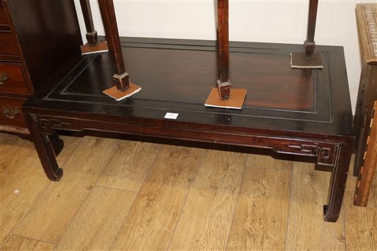 A Chinese hardwood coffee table W.114cm
